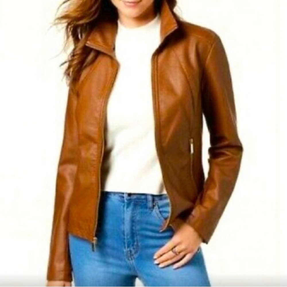 NWOT Kenneth Cole Reaction Faux Leather Moto Jacket US XL
